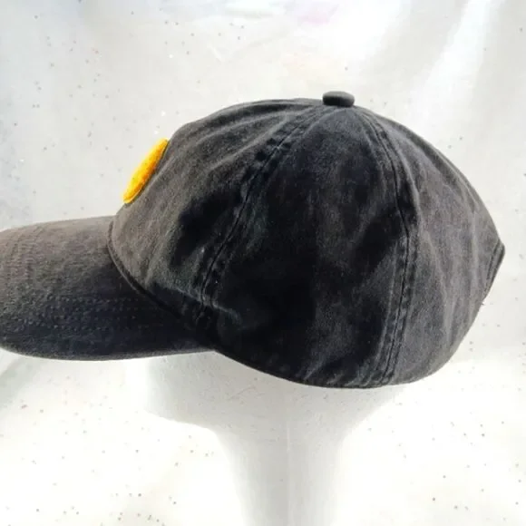David & Young Grey Hat/ Cap with Fuzzy Yellow Smiley Logo Patch OS Adj. Strap... - Picture 6 of 8